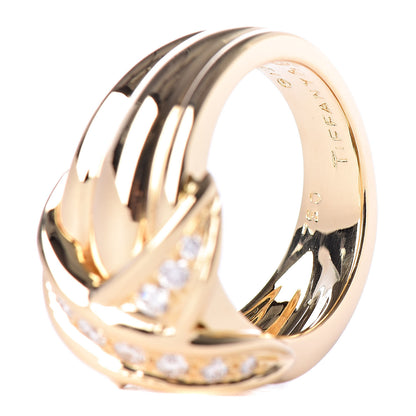 Tiffany 18K Yellow Gold Diamond Signature X Ring 49 4.75 6 of 6