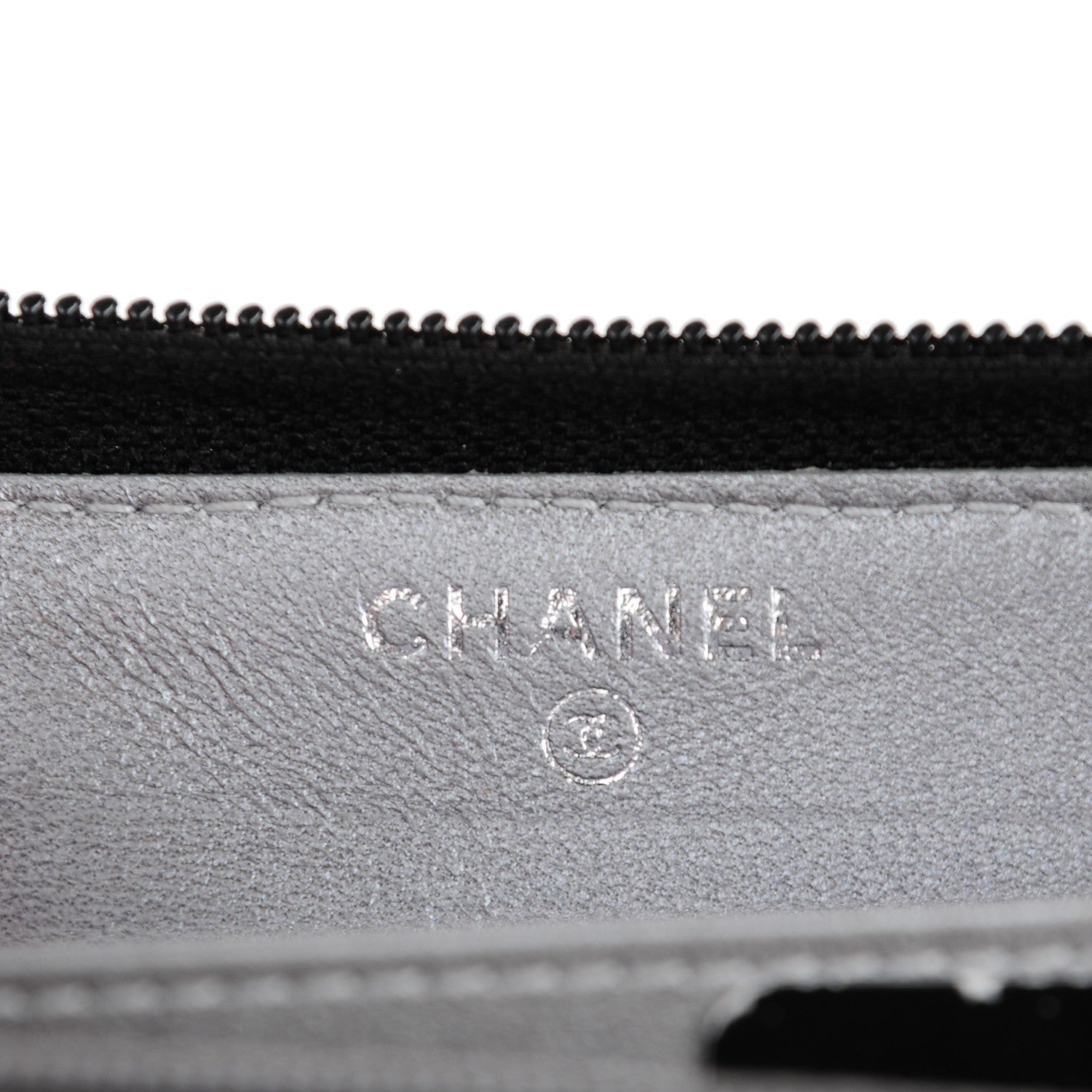 Chanel Lambskin Camellia Embossed Large Zip Around Gusset Wallet Black 6 of 12