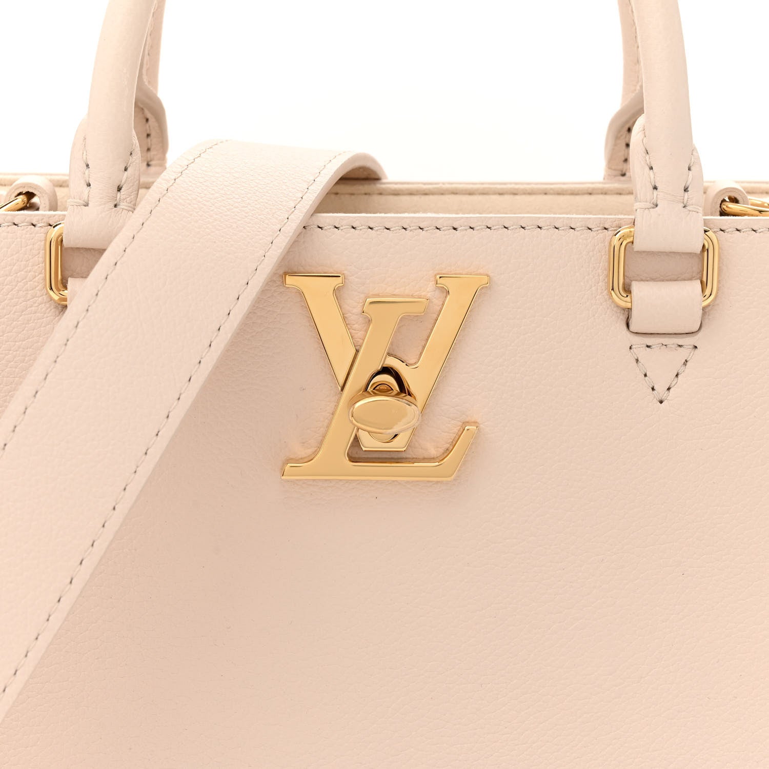 Louis Vuitton Calfskin Lock & Go Tote Quartz 7 of 10