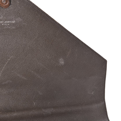 Saint Laurent Sheepskin Matelasse Chevron Monogram Large College Satchel Dark Anthracite 9 of 16