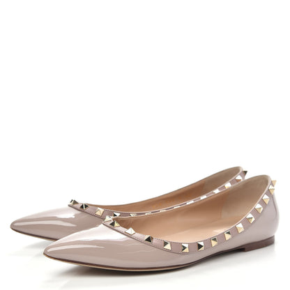 Valentino Garavani Patent Rockstud Ballerina Flats 40 Poudre 3 of 10