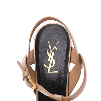 Saint Laurent Patent Tribute 75 Platform Sandals 40.5 Dark Nude 15 of 21
