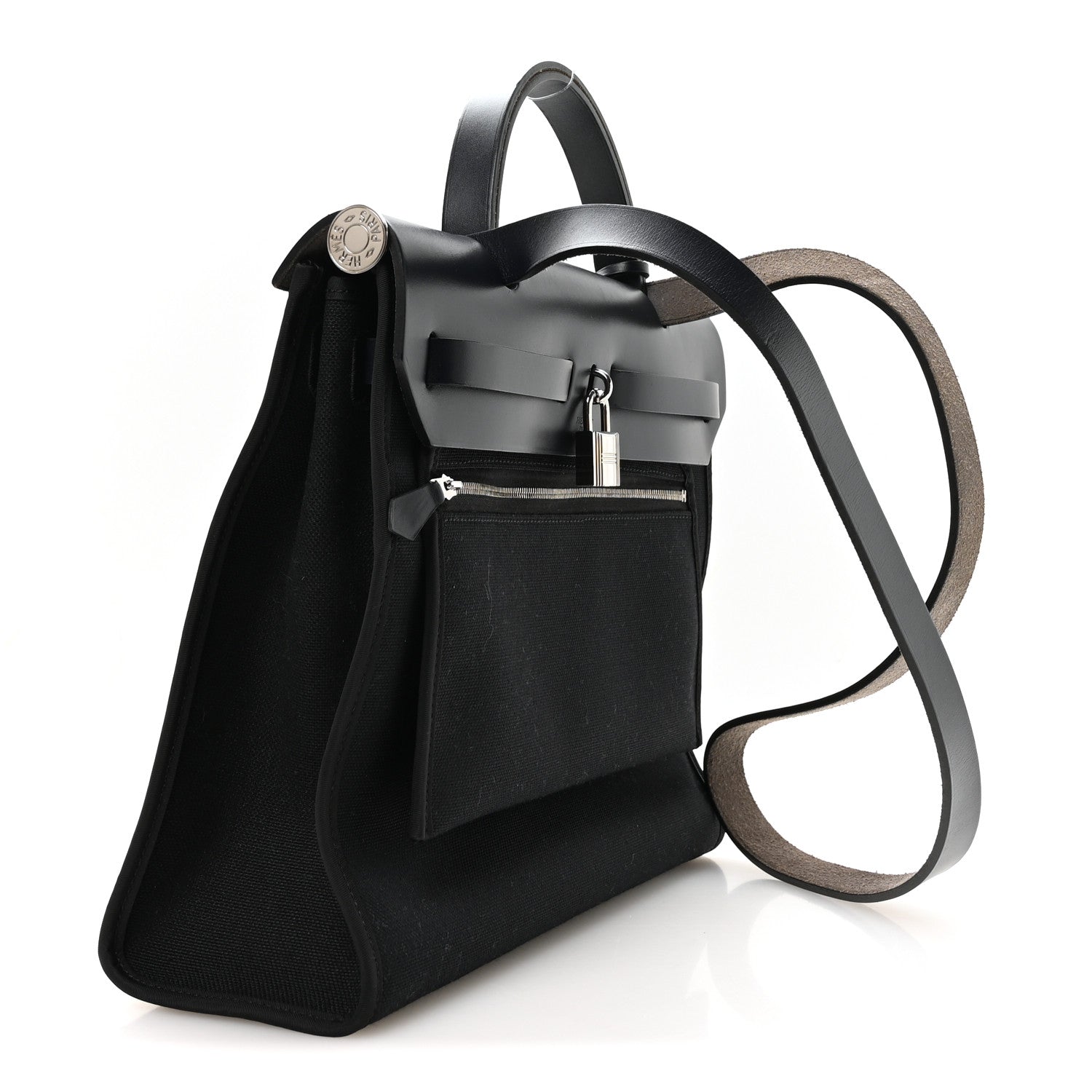 Hermes Military Toile Vache Hunter Herbag Zip PM 31 Black Bleu Indigo 4 of 11