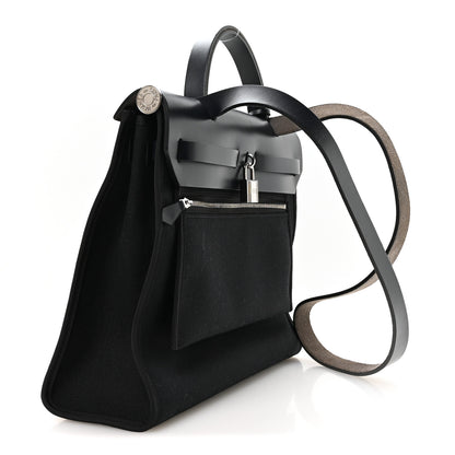 Hermes Military Toile Vache Hunter Herbag Zip PM 31 Black Bleu Indigo 4 of 11