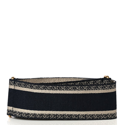 Christian Dior Canvas Embroidered Shoulder Strap Blue 3 of 12