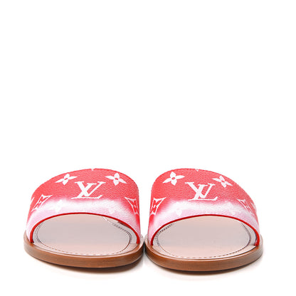 Louis Vuitton Monogram Escale Lock It Flat Mule 38 Rouge 2 of 9