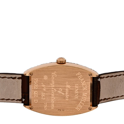 Franck Muller 18K Yellow Gold Alligator Diamond Bezel 29mm Cintree Curvex Quartz Watch 7502QZD 4 of 7