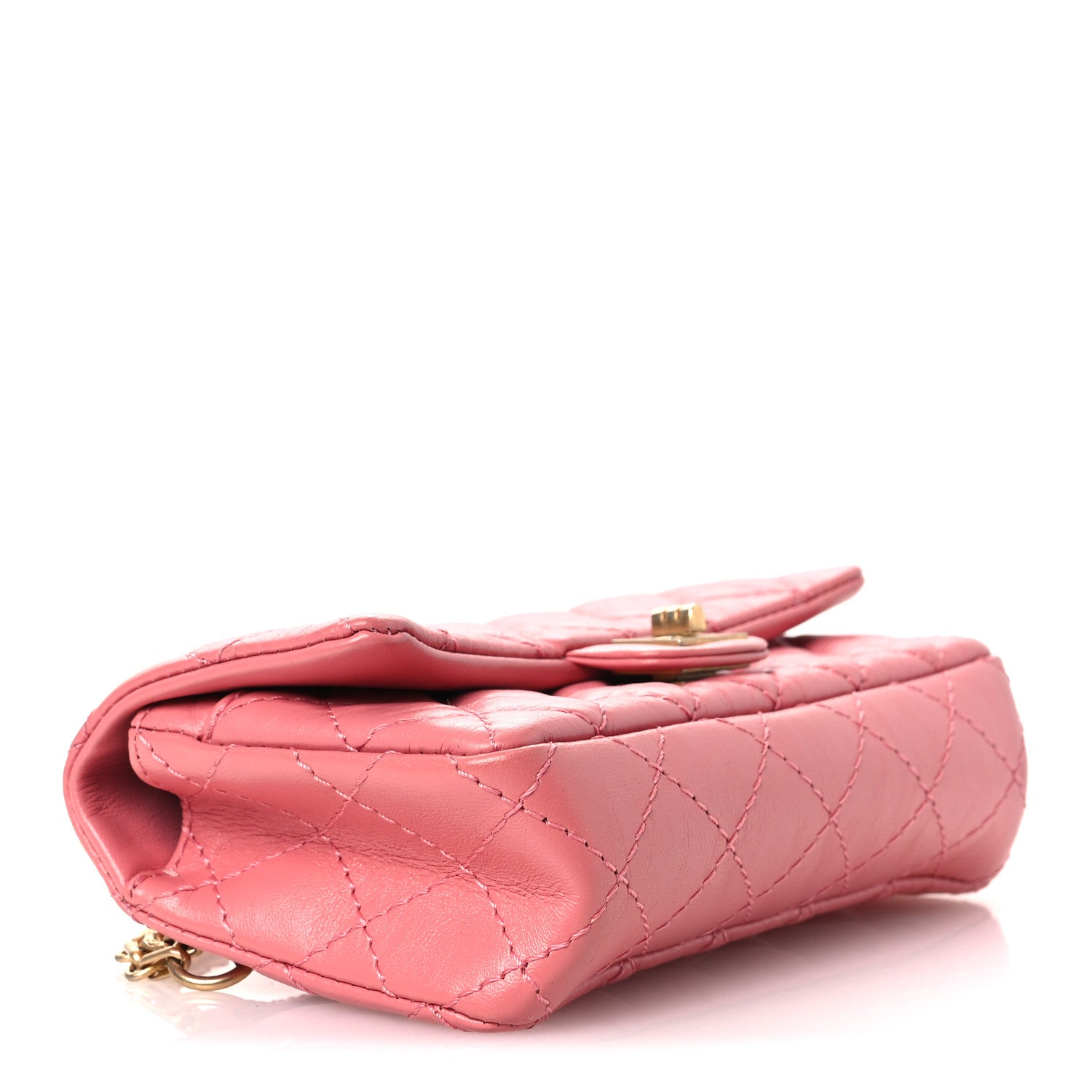Chanel Aged Calfskin Quilted 2.55 Reissue Flap Belt Bag Pink 4 of 13
