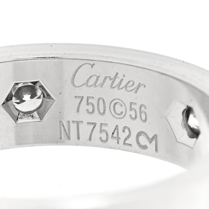 Cartier 18K White Gold Gold 6 Diamond 5.5mm LOVE Ring 56 7.5 4 of 4