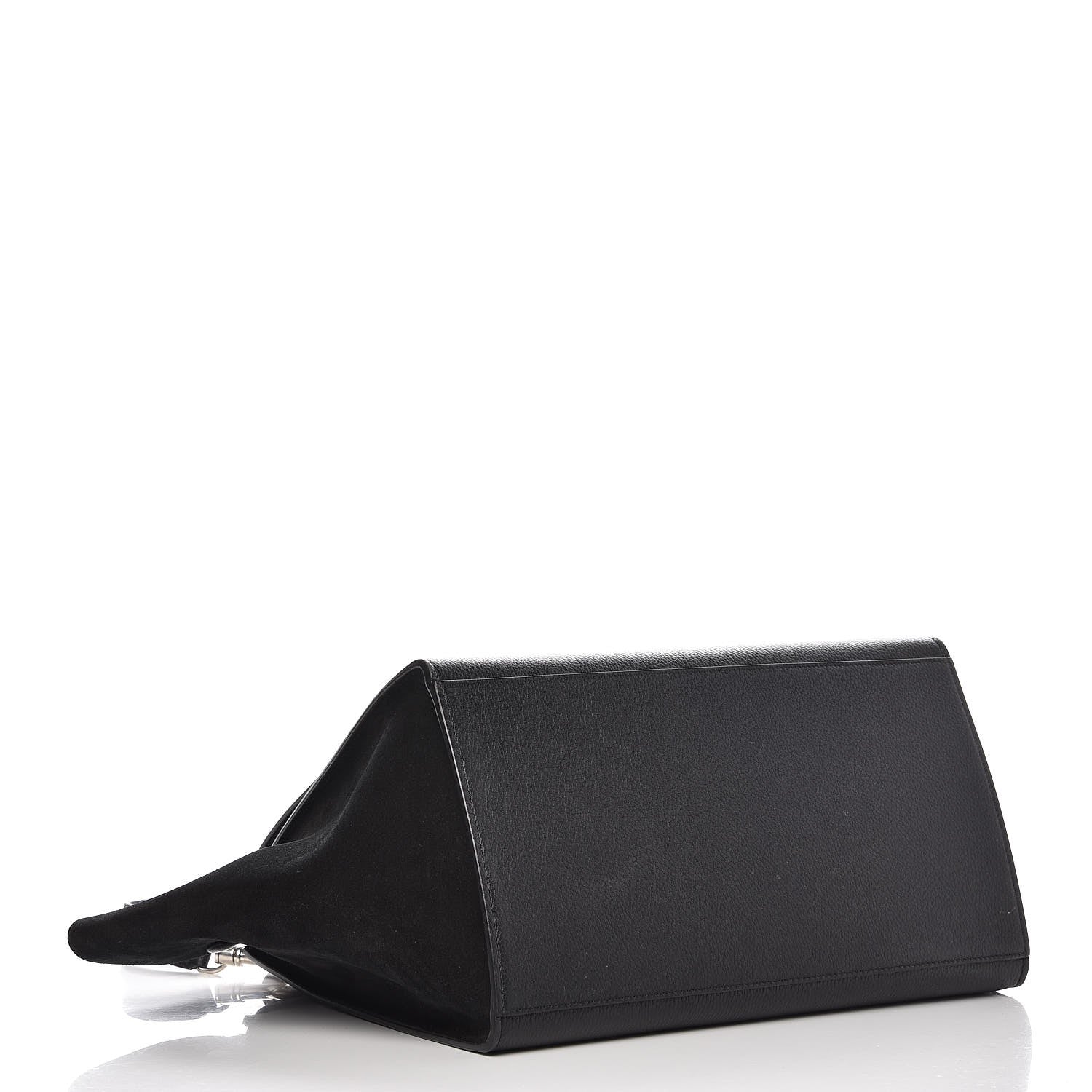 Celine Drummed Calfskin Suede Medium Trapeze Black 4 of 6