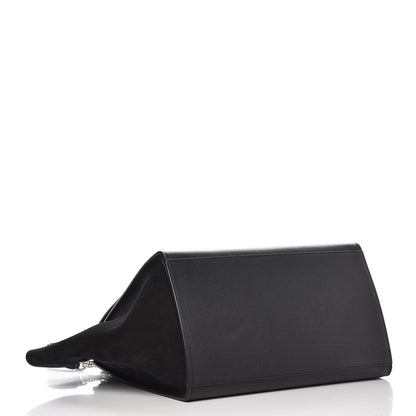 Celine Drummed Calfskin Suede Medium Trapeze Black 4 of 6