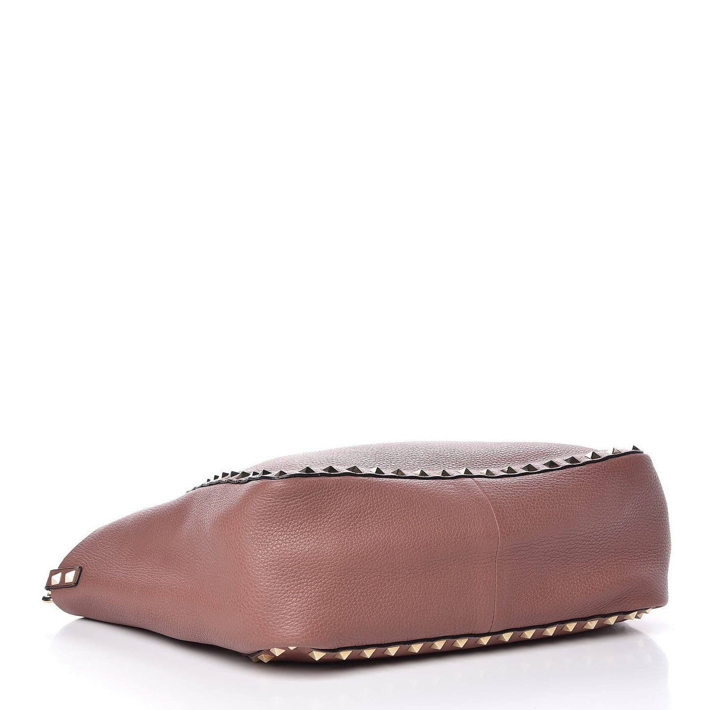 Pebbled Calfskin Small Rockstud Reversible Tote Rubin Blush