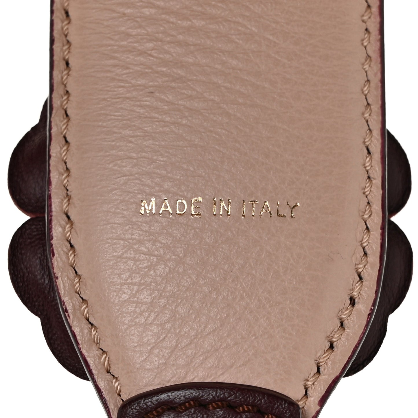 Vitello Dolce Flowerland Bi-Color Studded Strap You Bordeaux Plaster Multicolor