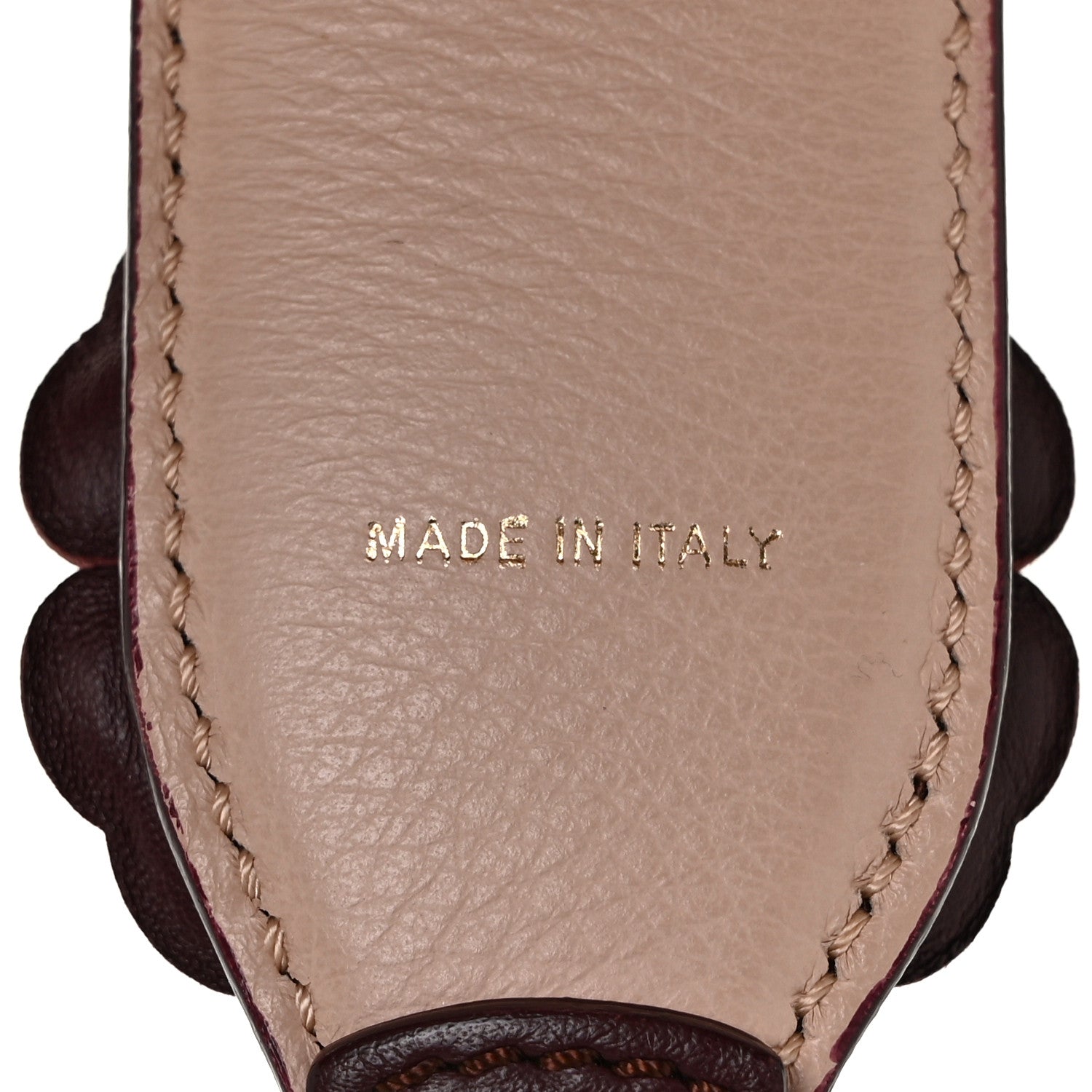 Fendi Vitello Dolce Flowerland Bi-Color Studded Strap You Bordeaux Plaster Multicolor 4 of 5