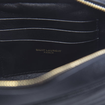 Saint Laurent Grain De Poudre Matelasse Monogram Mini Lou Camera Bag Black 6 of 11