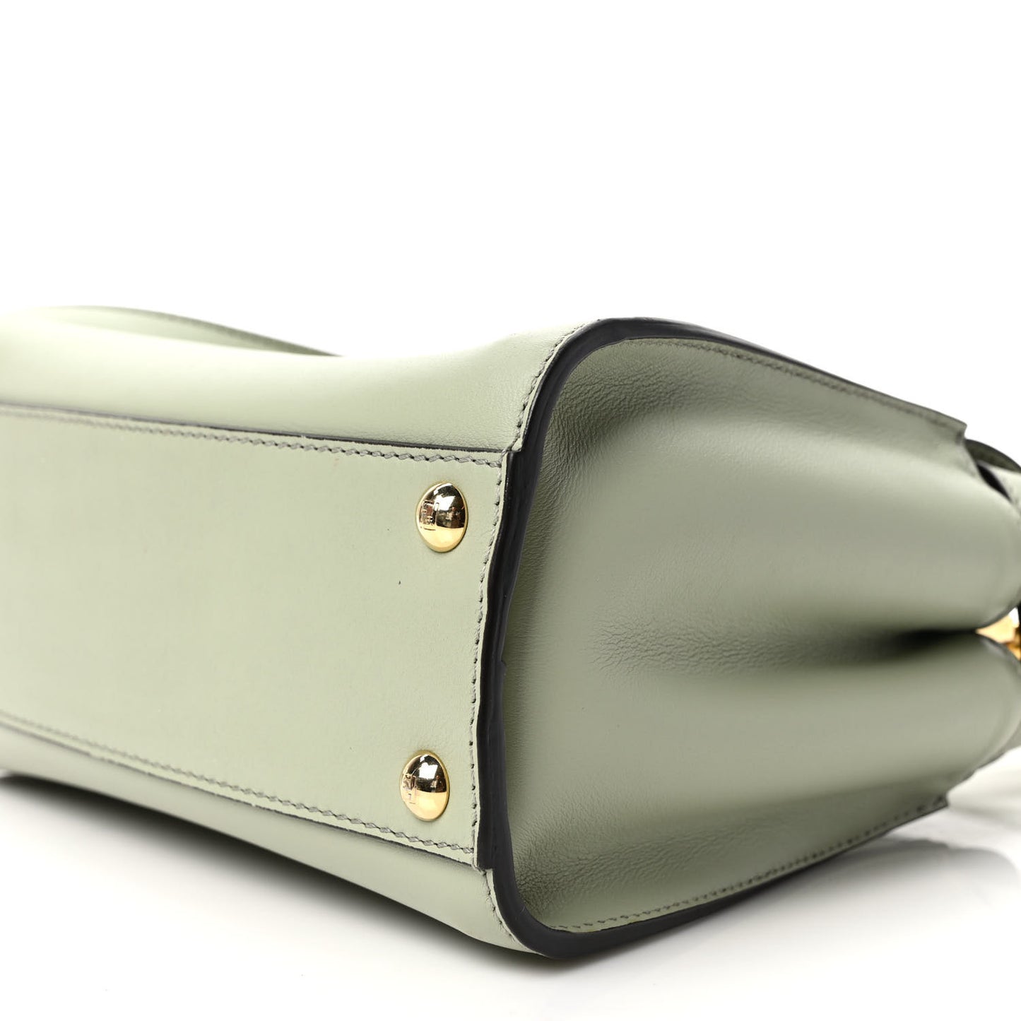 Vitello Seta Canvas FF Embroidered Mini Peekaboo Iconic Satchel Green Tea