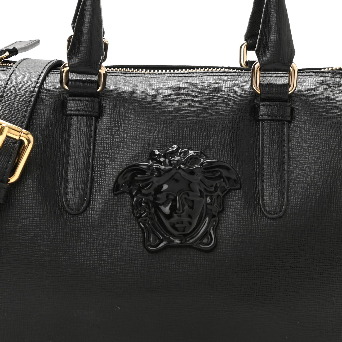 Saffiano Calfskin Palazzo Duffle Bag Black