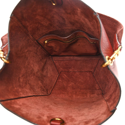 Celine Natural Calfskin Sangle Bucket Bag Red Wood 5 of 15