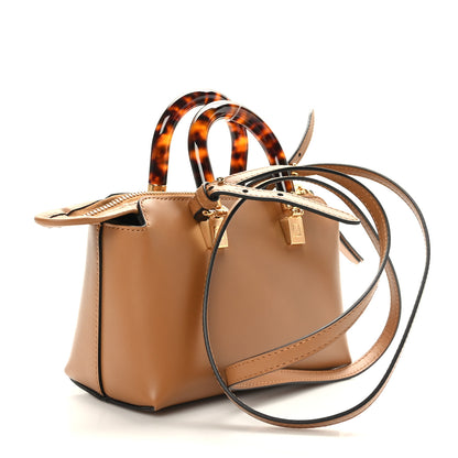 Fendi Vitello King Plexiglass Logo Embossed Mini By The Way Top Handle Boston Bag Caramello 3 of 9