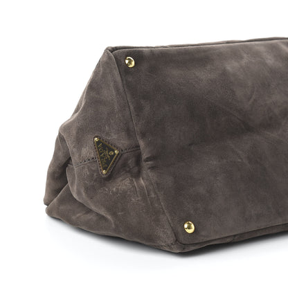 Prada Scamosciato Logo Tote Grafite 6 of 9