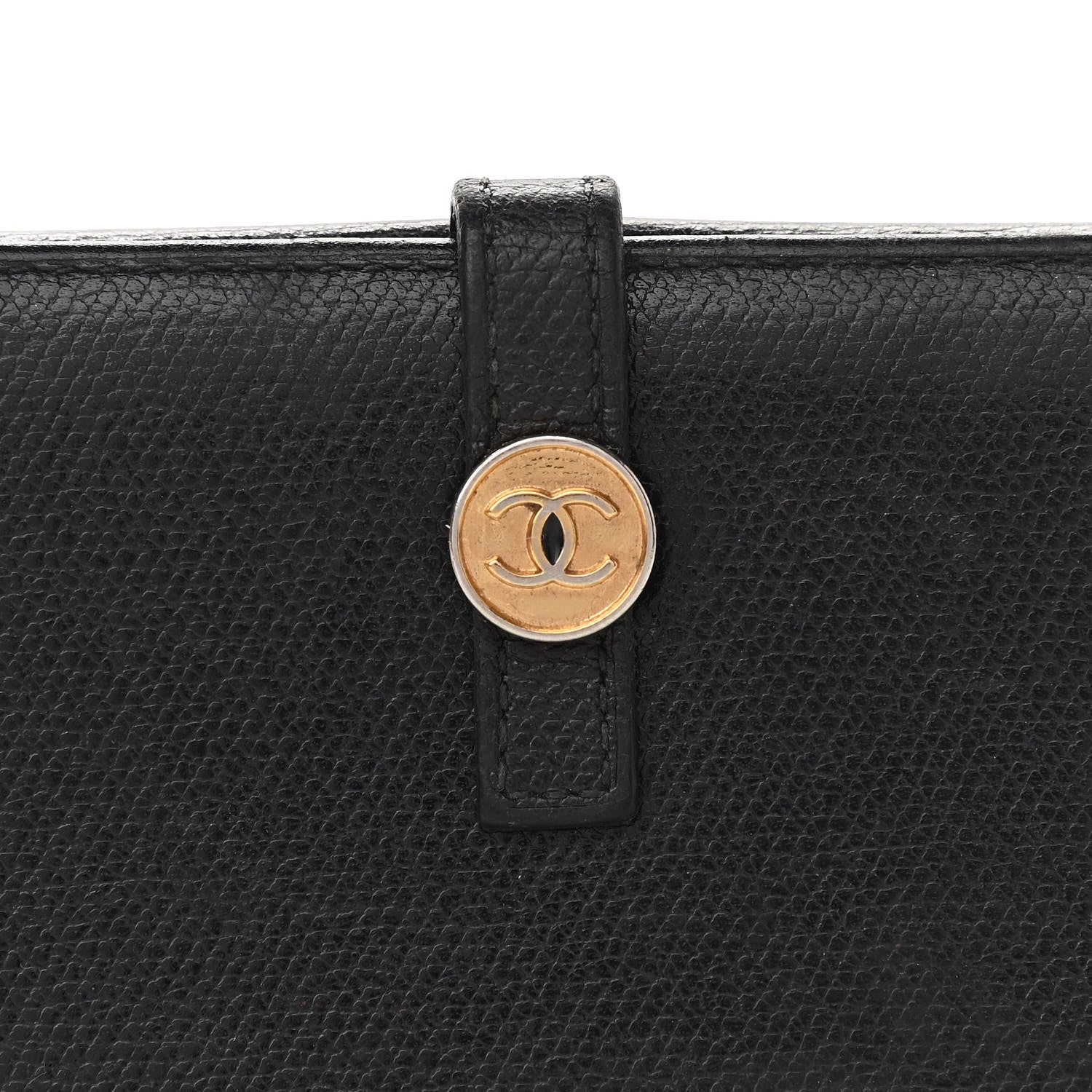 Chanel Grained Calfskin CC Button Long Wallet Black 11 of 11