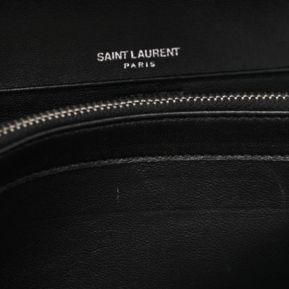 Saint Laurent Lambskin Y Quilted Monogram Large Loulou Flap Wallet Black 8 of 11