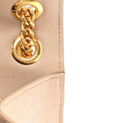 Saint Laurent Grain De Poudre Mixed Matelasse Large Triquilt Monogram Satchel Dark Beige 17 of 25