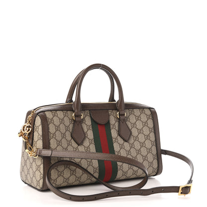 Gucci GG Supreme Monogram Web Medium Ophidia Boston Brown 3 of 11
