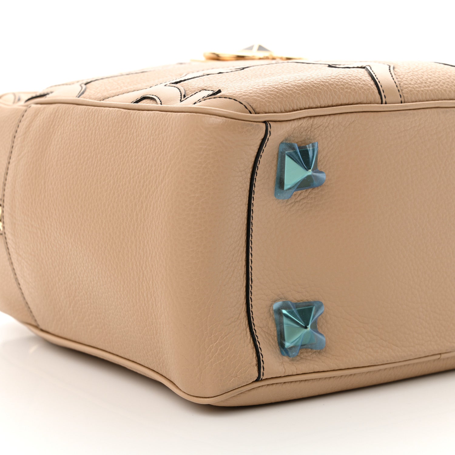 Salvatore Ferragamo Calfskin Gancini Shoulder Bag Beige 9 of 10