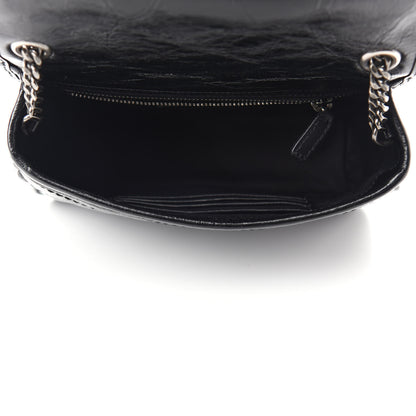 Saint Laurent Crinkled Calfskin Matelasse Monogram Niki Chain Wallet Black 5 of 10