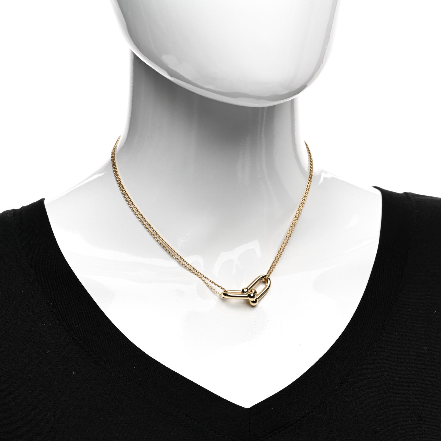 Tiffany 18K Yellow Gold HardWear Double Link Pendant Necklace 2 of 5