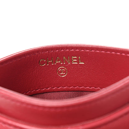 Chanel Shiny Goatskin Quilted Chanel 19 Card Holder Red 6 of 8