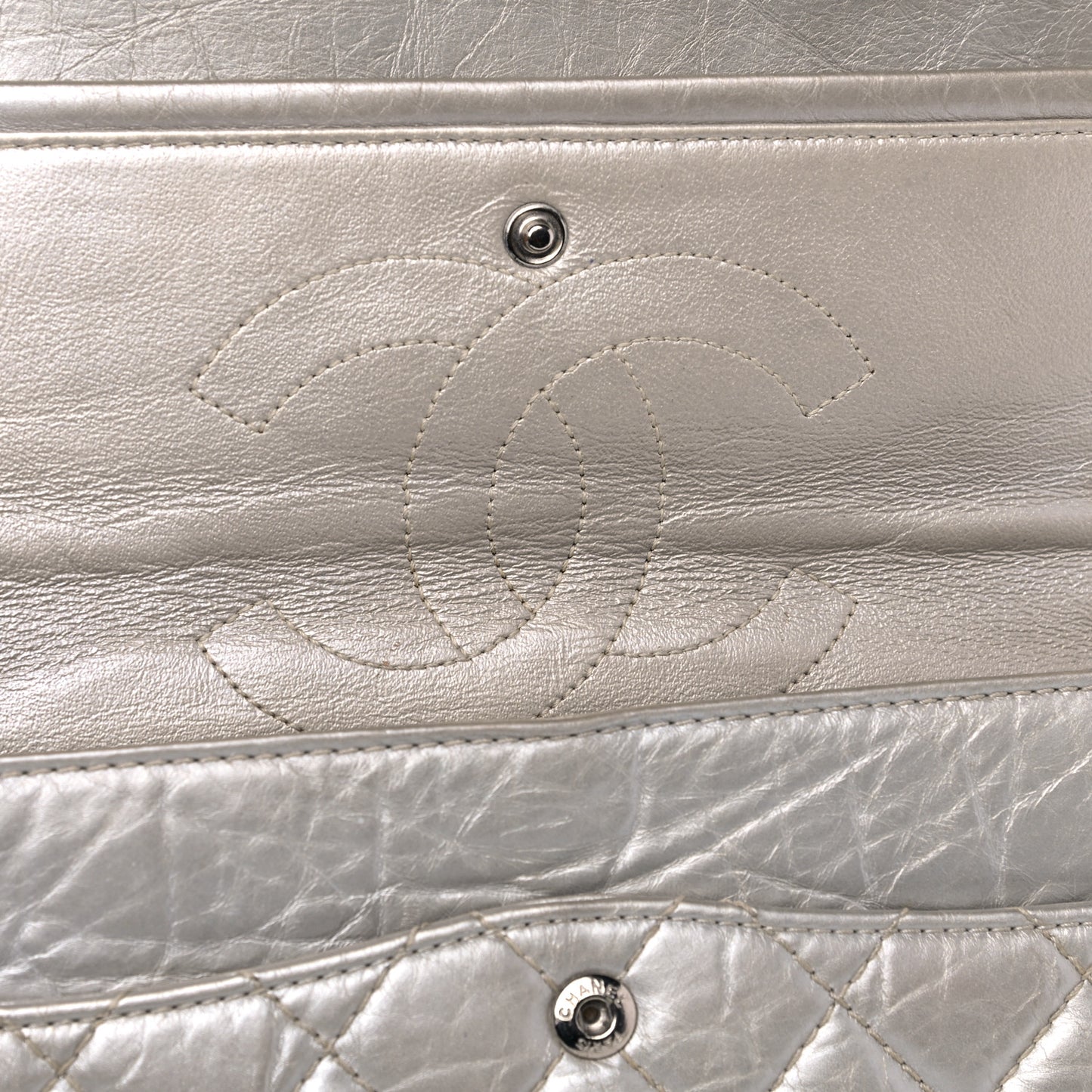 Metallic Aged Calfskin Quilted 2.55 Reissue 226 Flap Silver