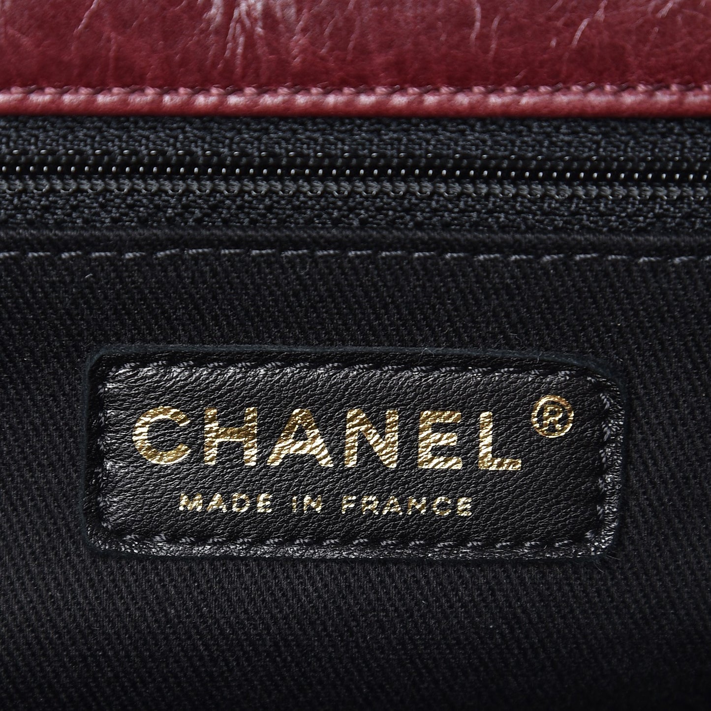Glazed Calfskin Castle Rock Large Flap Burgundy