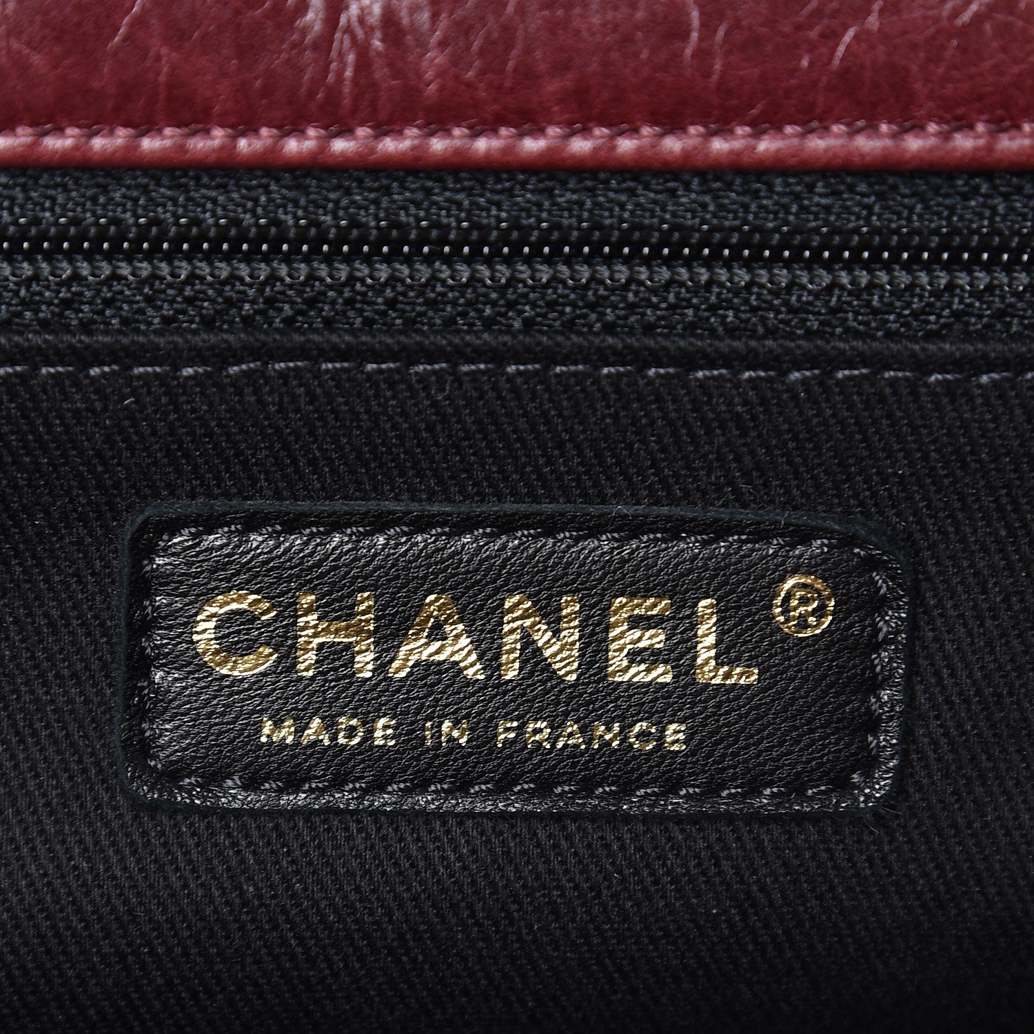 Chanel Glazed Calfskin Castle Rock Large Flap Burgundy 6 of 15