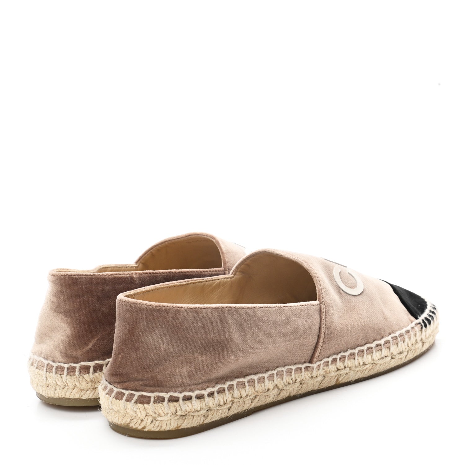 Chanel Velvet Logo Espadrilles 36 Beige Black 4 of 10