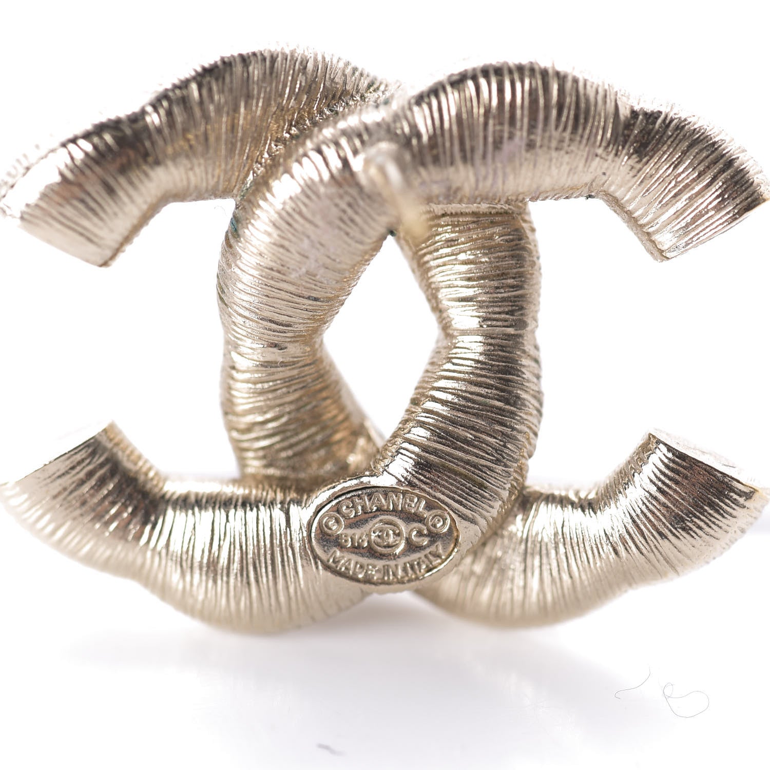 Chanel Crystal Twisted CC Earrings Light Gold Pale Pink 4 of 5
