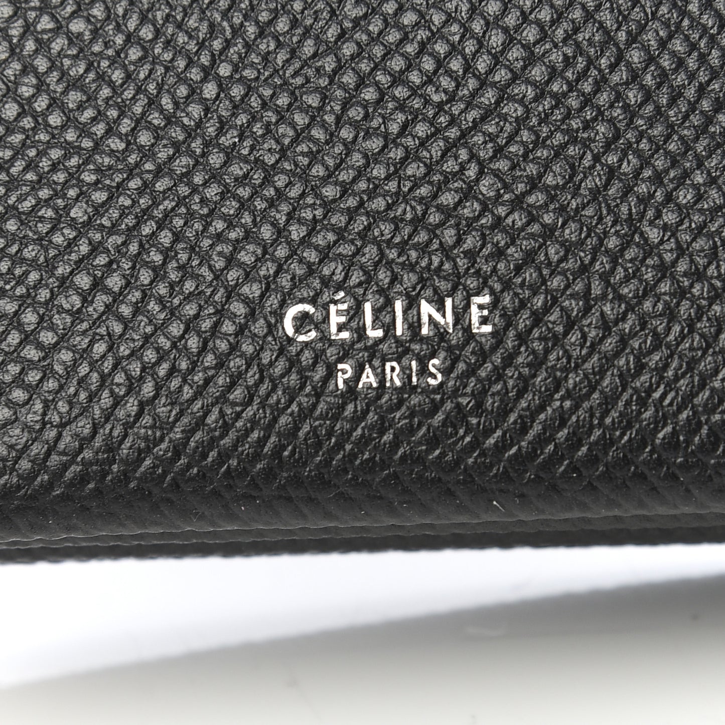 Grained Shiny Calfskin Accordion Card Holder Black Chalk