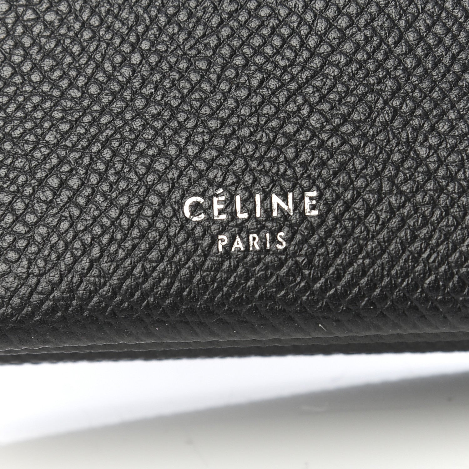 Celine Grained Shiny Calfskin Accordion Card Holder Black Chalk 6 of 7
