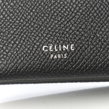Celine Grained Shiny Calfskin Accordion Card Holder Black Chalk 6 of 7