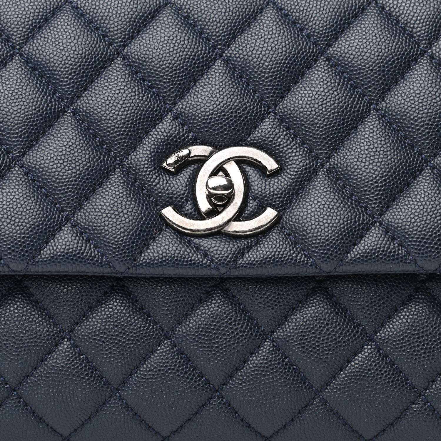 Chanel Caviar Quilted Small Coco Handle Flap Navy 8 of 10