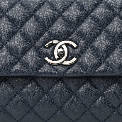 Chanel Caviar Quilted Small Coco Handle Flap Navy 8 of 10
