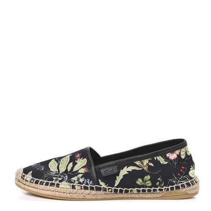 Gucci Canvas Flora Print Espadrilles 37.5 Black Multicolor 1 of 8