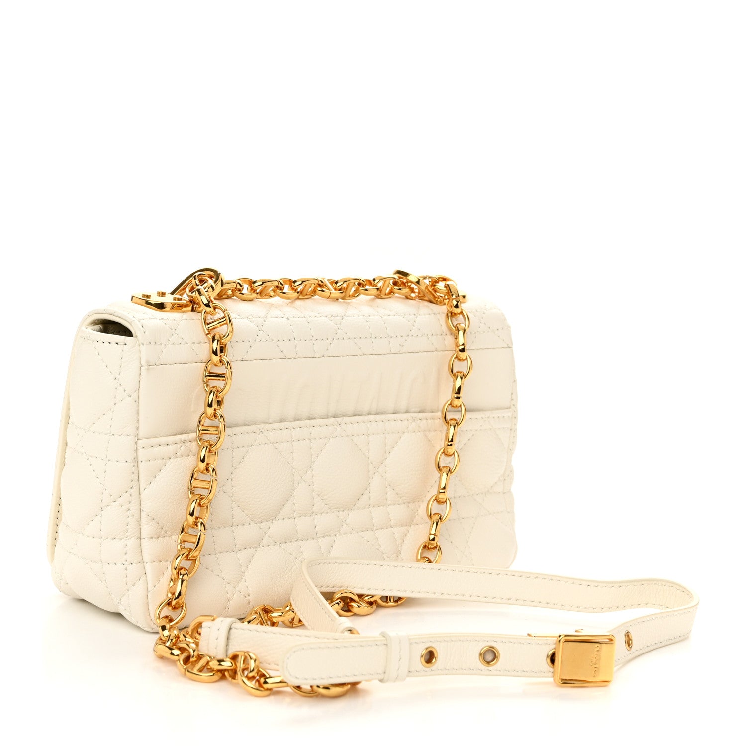 Christian Dior Calfskin Cannage Small Caro Bag Ivory 3 of 10