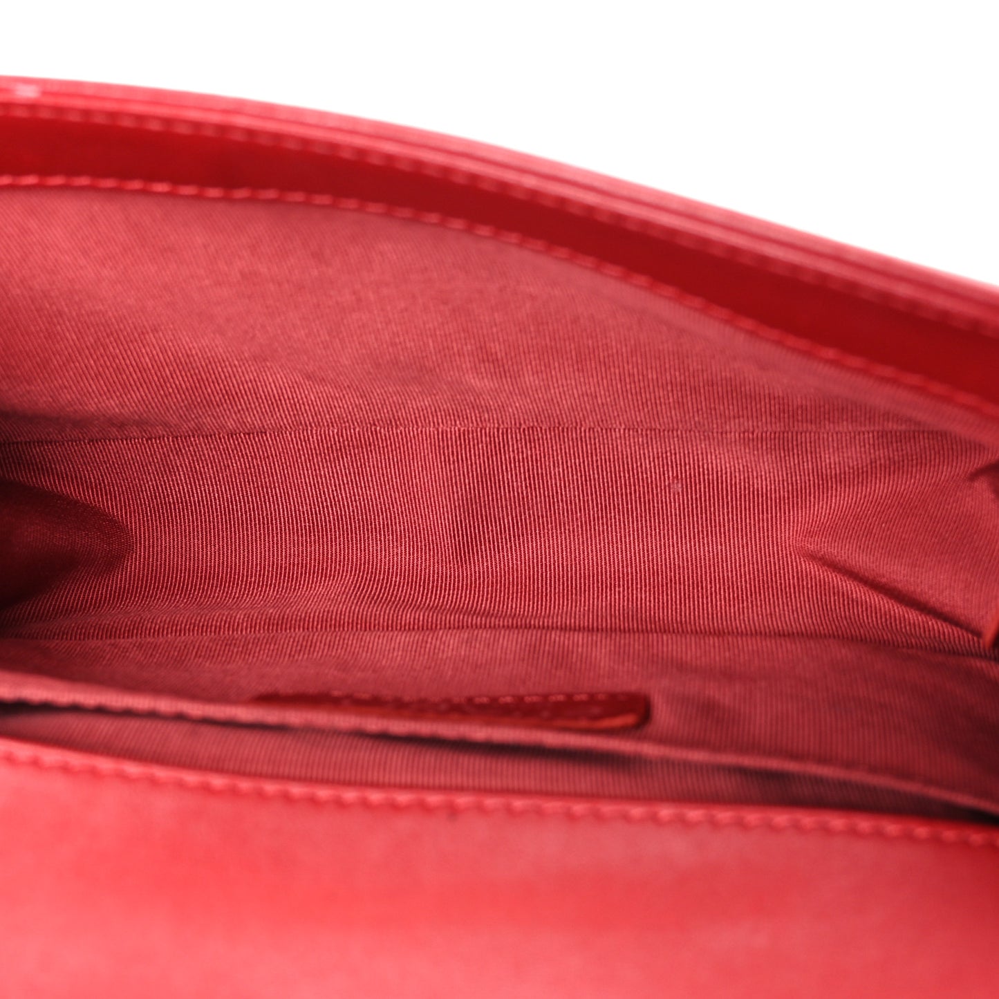 Lambskin Quilted Small Boy Flap Red