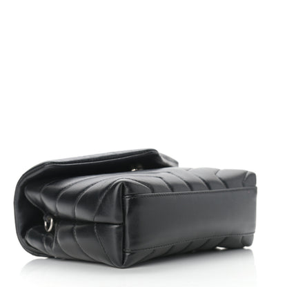 Saint Laurent Calfskin Y Quilted Monogram Toy Loulou Crossbody Bag Black 4 of 10
