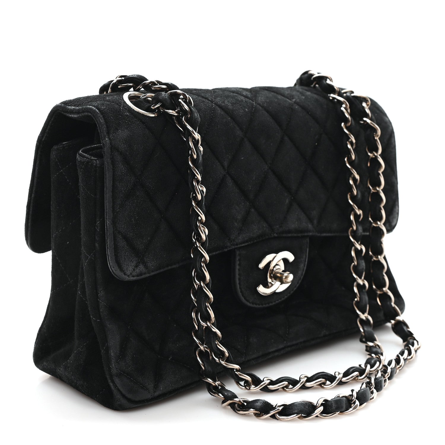 Chanel Suede Quilted Double Sided Small Flap Black 3 of 13