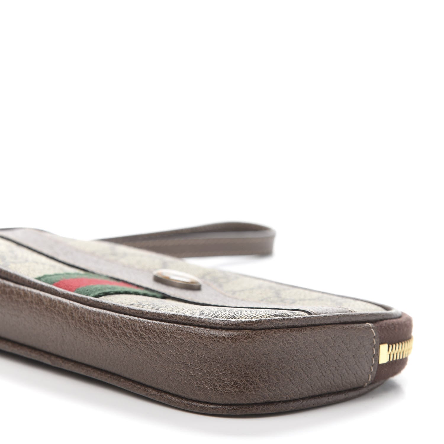 Gucci GG Supreme Monogram Ophidia Phone Case Wristlet Brown 9 of 10