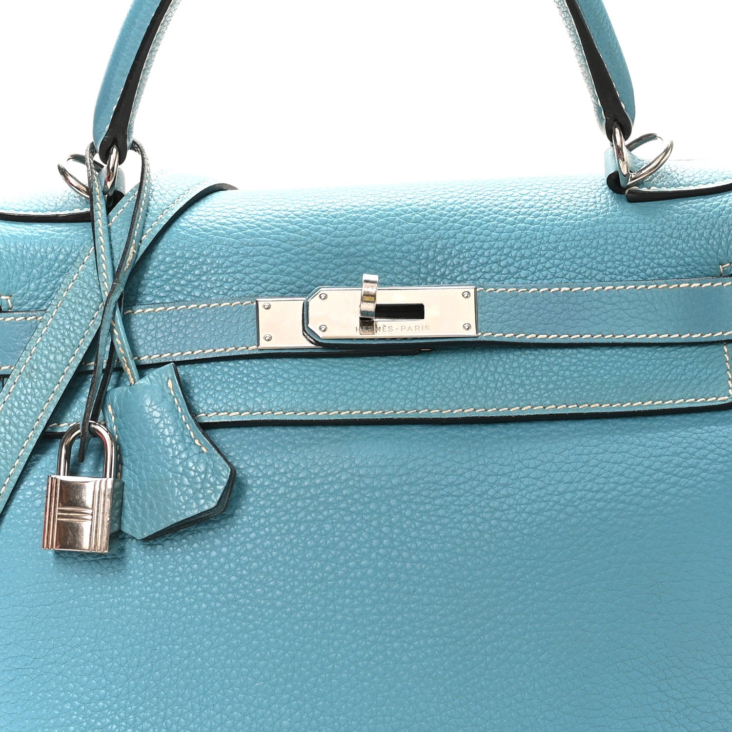 Hermes Togo Kelly Retourne 28 Bleu Jean 8 of 10
