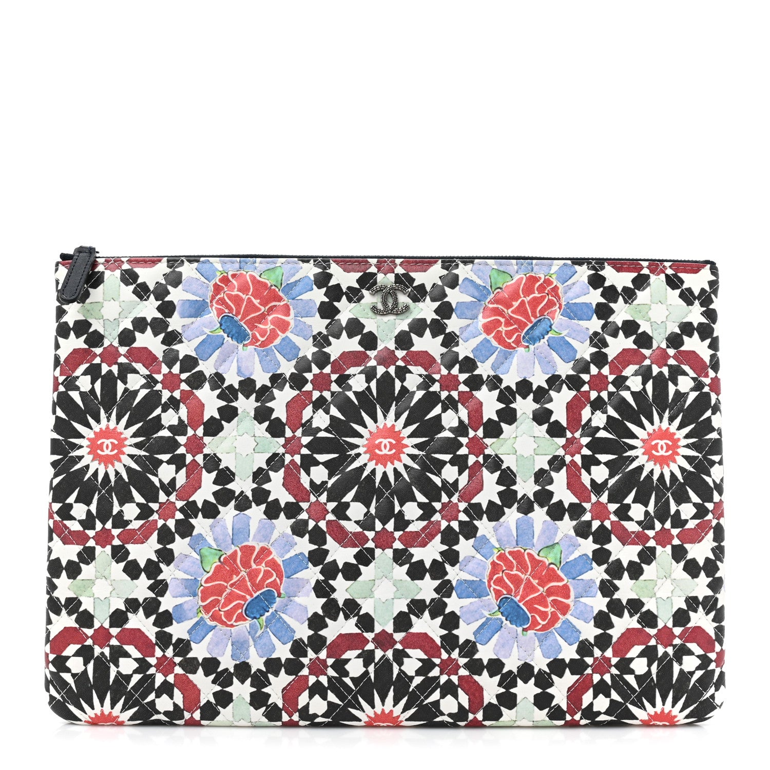 Chanel Glazed Lambskin Quilted Large Paris Dubai Cosmetic Case Multicolor 1 of 12